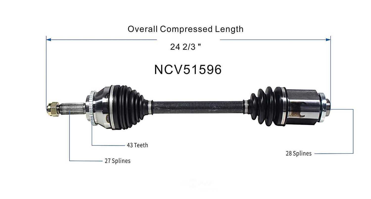 GSP NORTH AMERICA INC. - New CV Axle - AD8 NCV51596