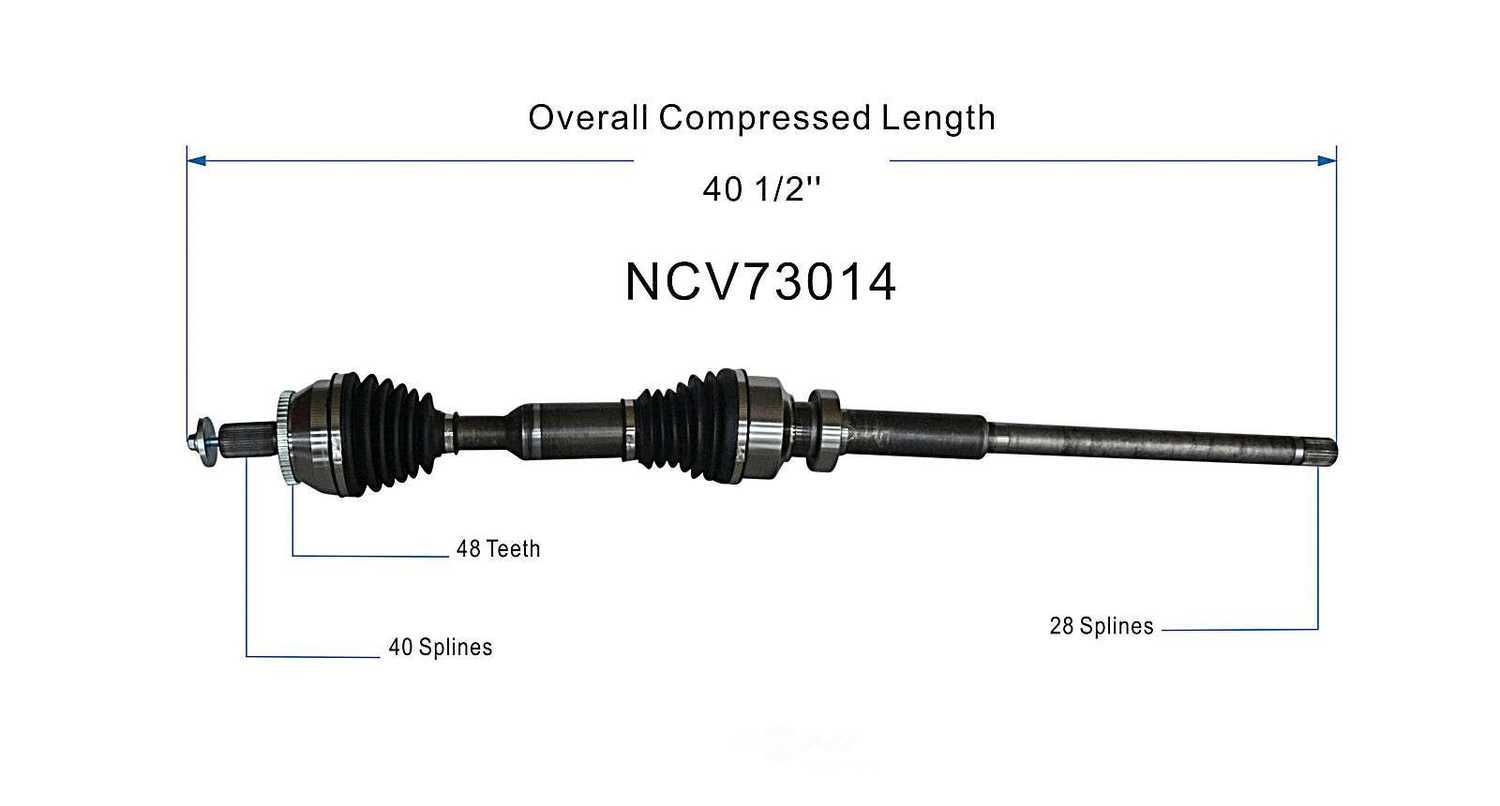 GSP NORTH AMERICA INC. - New CV Axle - AD8 NCV73014