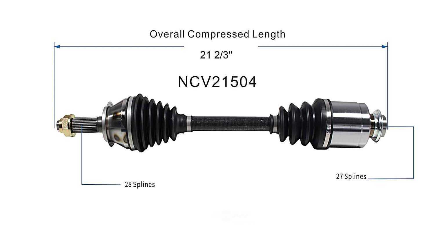 GSP NORTH AMERICA INC. - New CV Axle - AD8 NCV21504