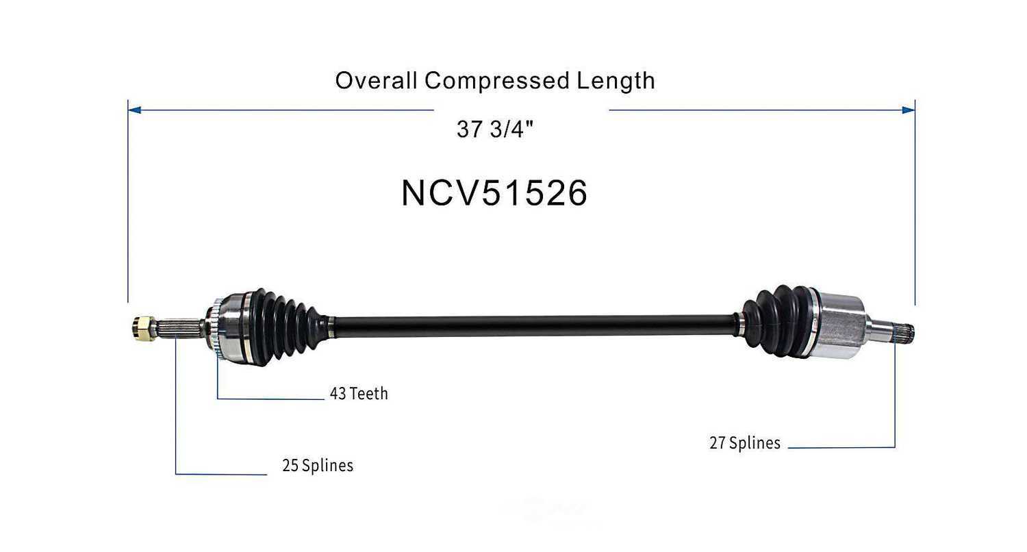 GSP NORTH AMERICA INC. - New CV Axle (Front Right) - AD8 NCV51526