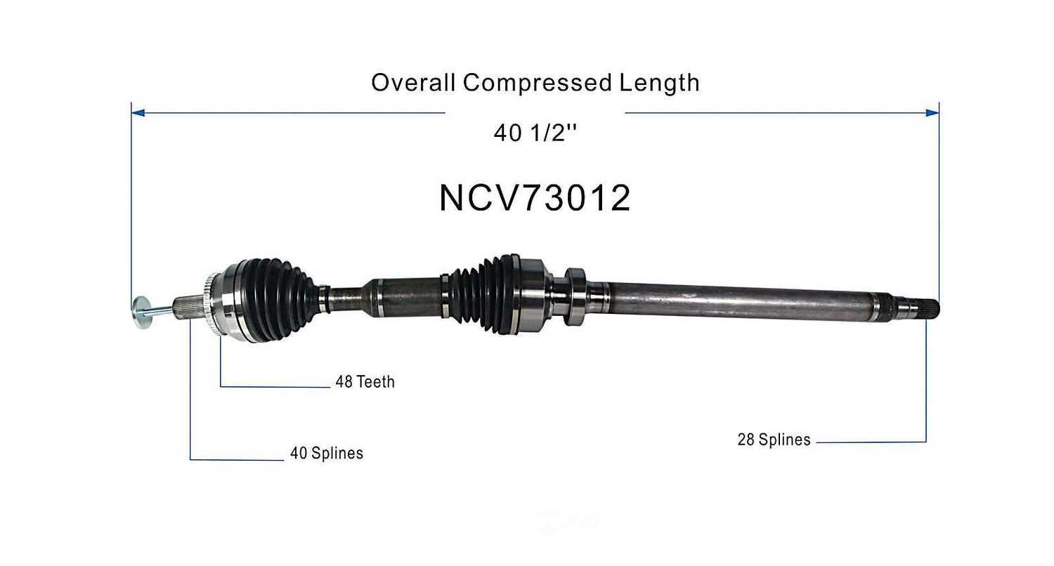 GSP NORTH AMERICA INC. - New CV Axle - AD8 NCV73012