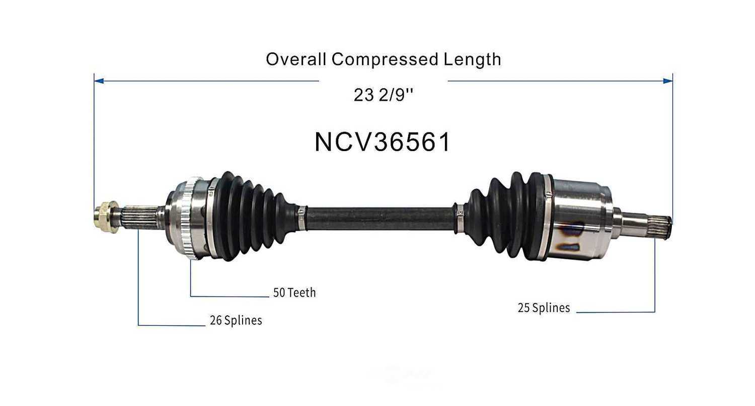 GSP NORTH AMERICA INC. - New CV Axle - AD8 NCV36561