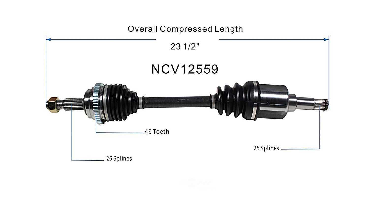GSP NORTH AMERICA INC. - New CV Axle (Front Left) - AD8 NCV12559