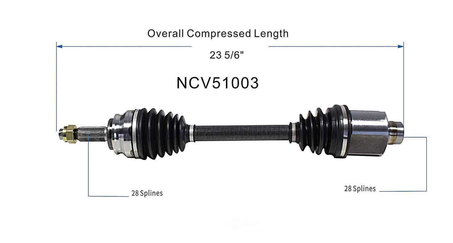 GSP NORTH AMERICA INC. - New CV Axle - AD8 NCV51003