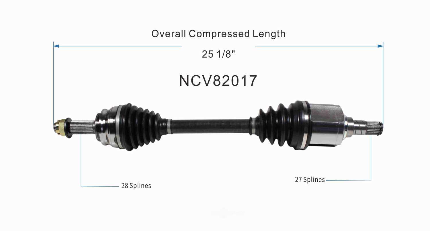GSP NORTH AMERICA INC. - New CV Axle - AD8 NCV82017