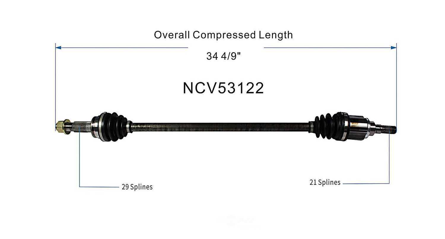 GSP NORTH AMERICA INC. - New CV Axle (Rear) - AD8 NCV53122