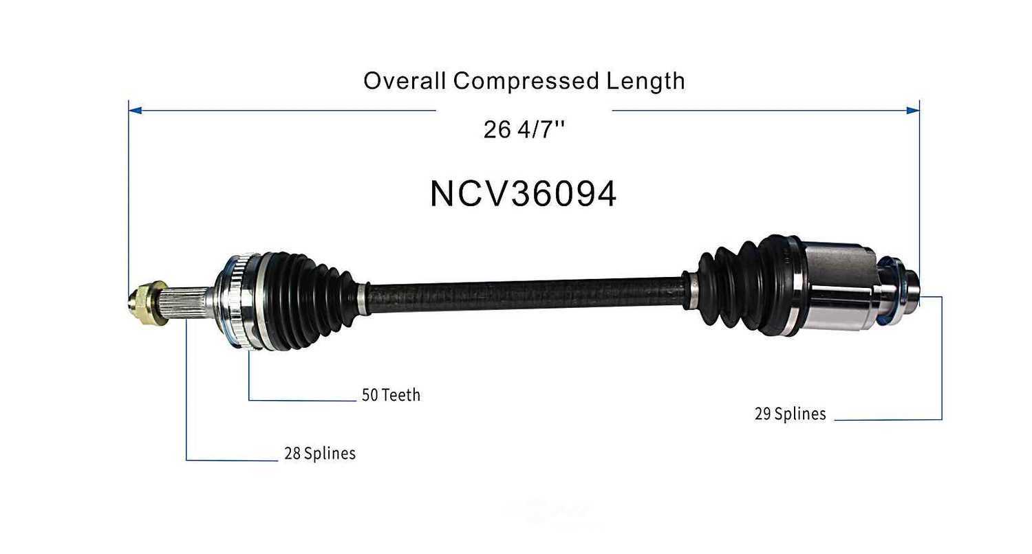 GSP NORTH AMERICA INC. - New CV Axle - AD8 NCV36094