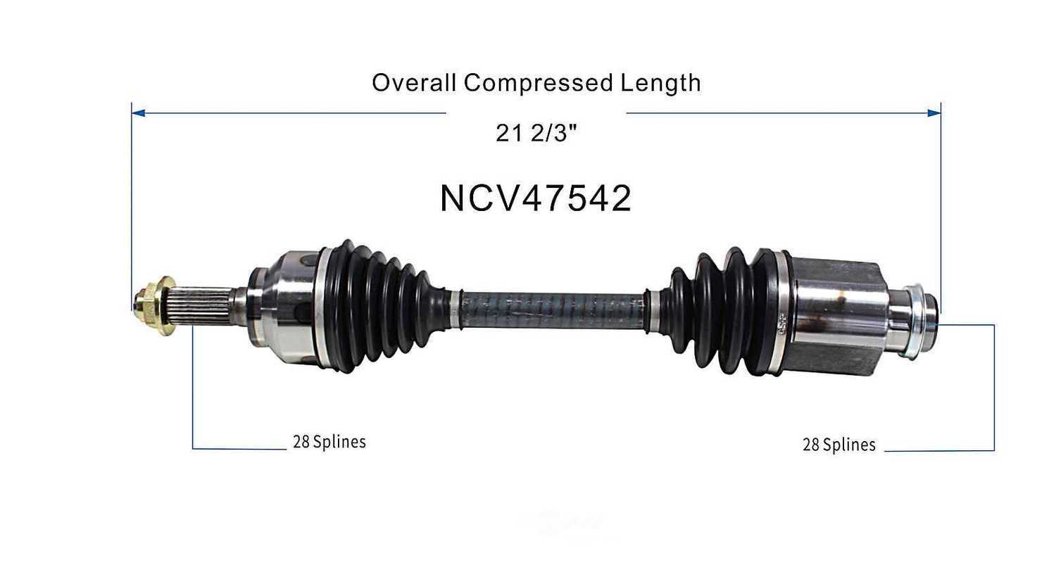 GSP NORTH AMERICA INC. - New CV Axle - AD8 NCV47542