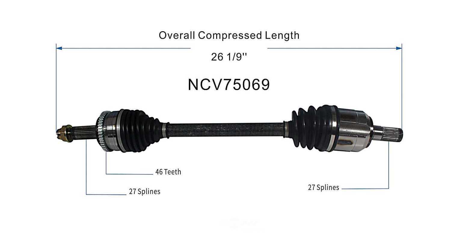GSP NORTH AMERICA INC. - New CV Axle - AD8 NCV75069