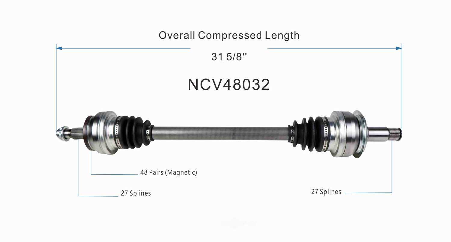 GSP NORTH AMERICA INC. - New CV Axle (Rear) - AD8 NCV48032