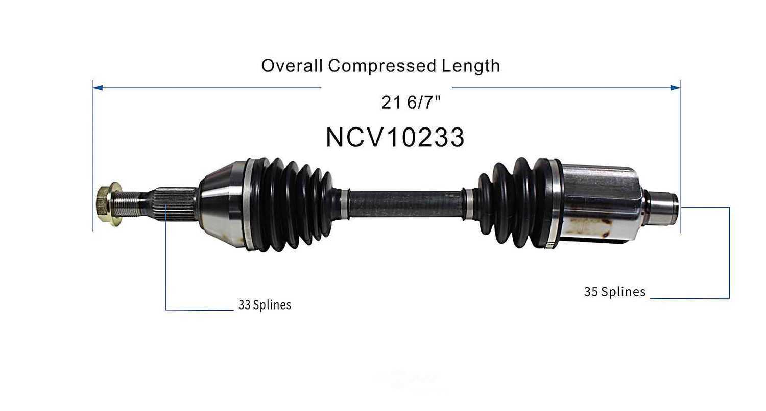 GSP NORTH AMERICA INC. - New CV Axle (Front Left) - AD8 NCV10233