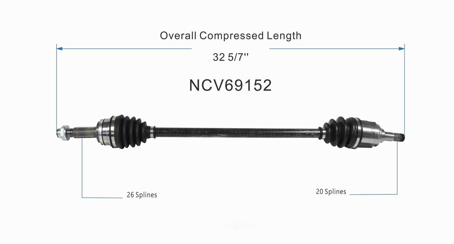 GSP NORTH AMERICA INC. - New CV Axle (Rear Left) - AD8 NCV69152