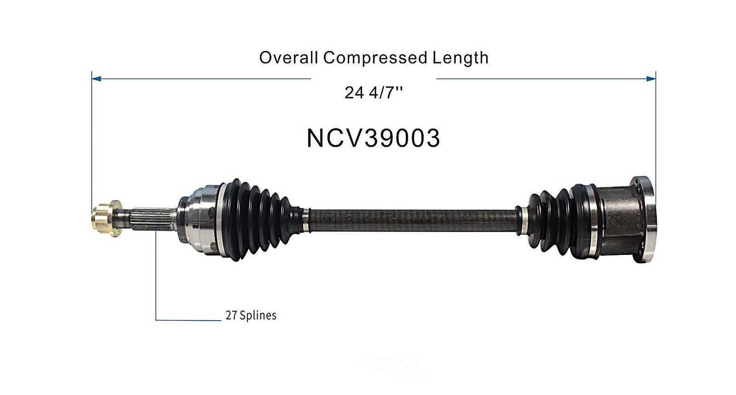 GSP NORTH AMERICA INC. - New CV Axle - AD8 - ncv39003