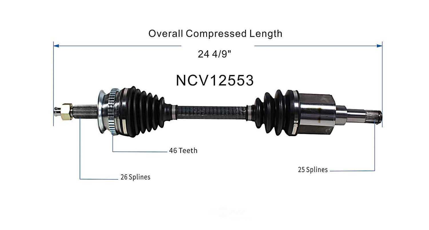 GSP NORTH AMERICA INC. - New CV Axle - AD8 NCV12553