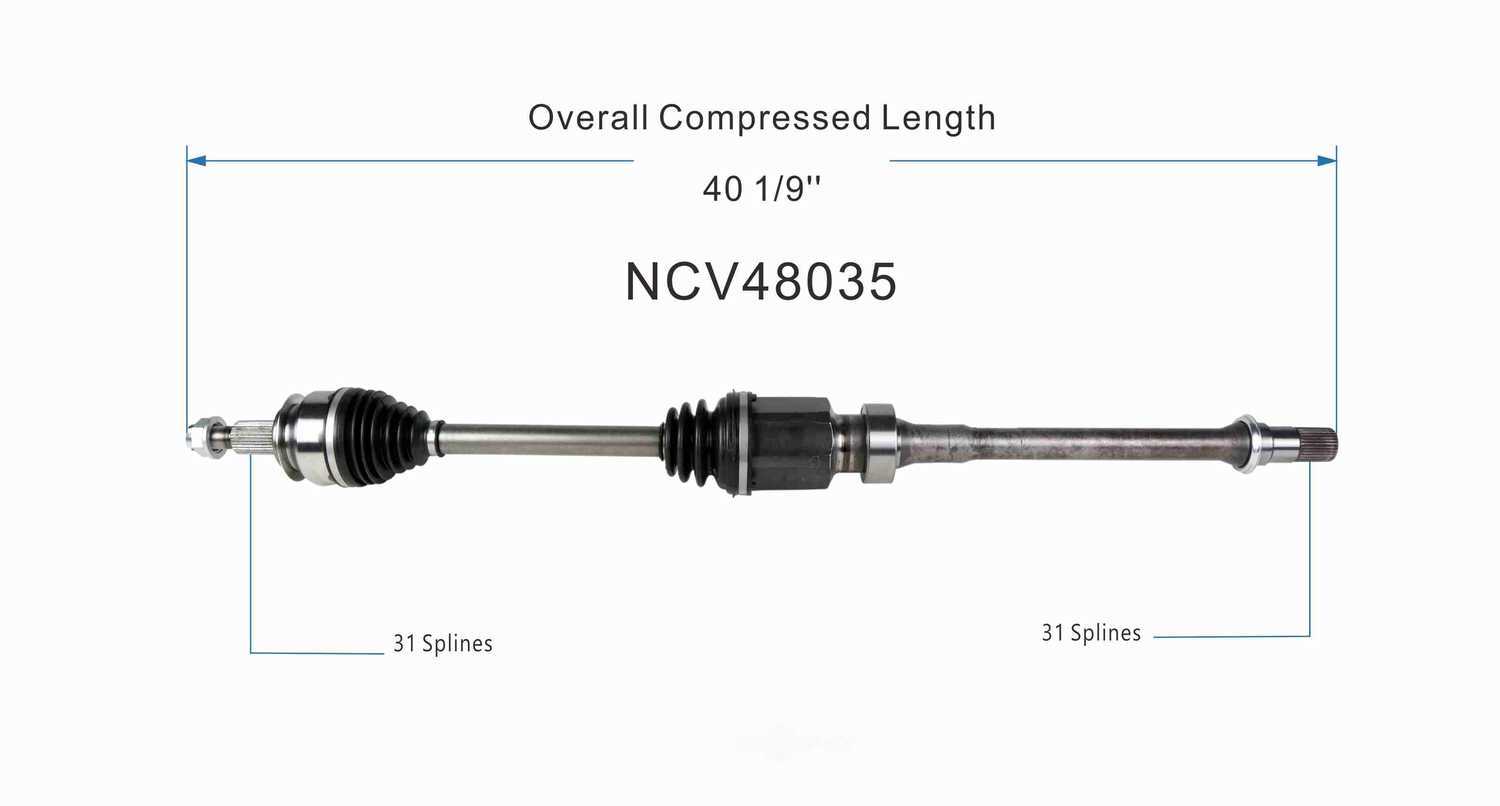 GSP NORTH AMERICA INC. - New CV Axle - AD8 NCV48035