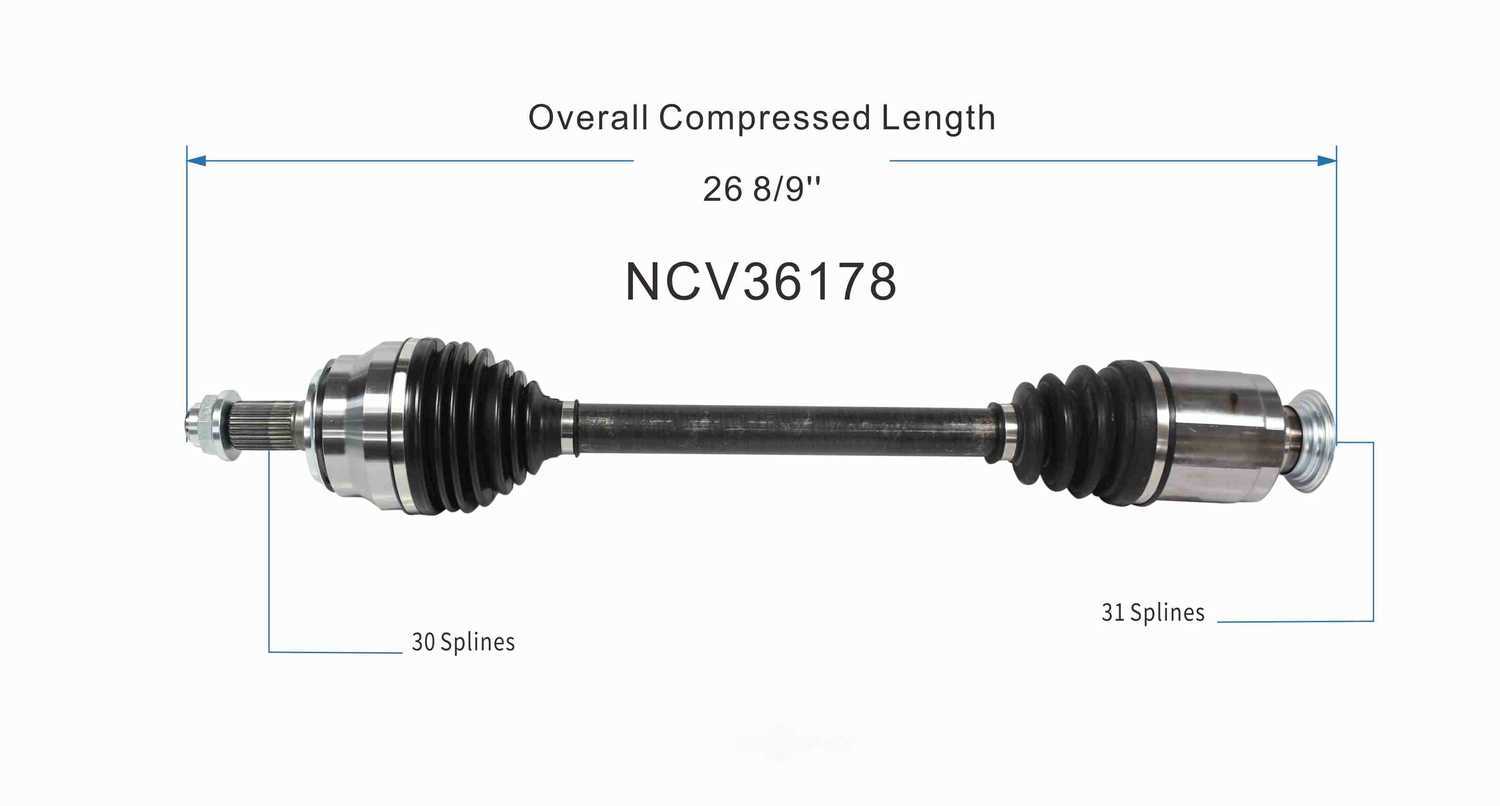 GSP NORTH AMERICA INC. - New CV Axle - AD8 NCV36178