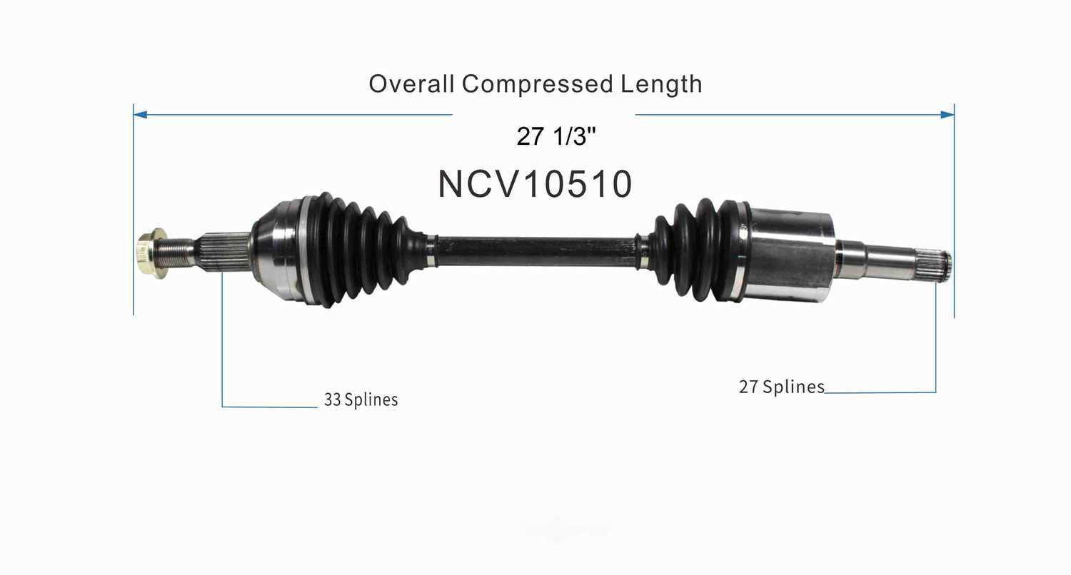 GSP NORTH AMERICA INC. - New CV Axle - AD8 NCV10510