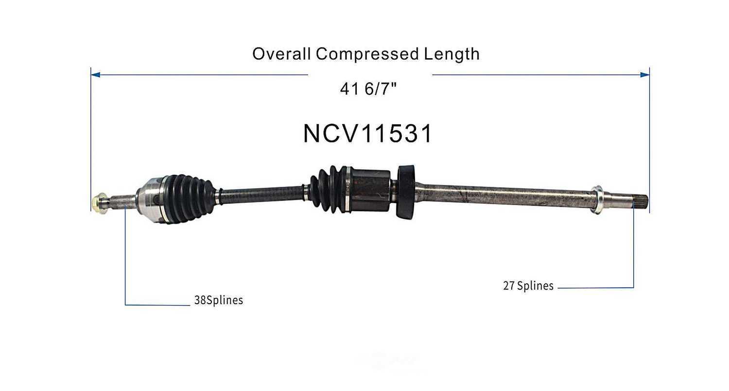 GSP NORTH AMERICA INC. - New CV Axle - AD8 NCV11531