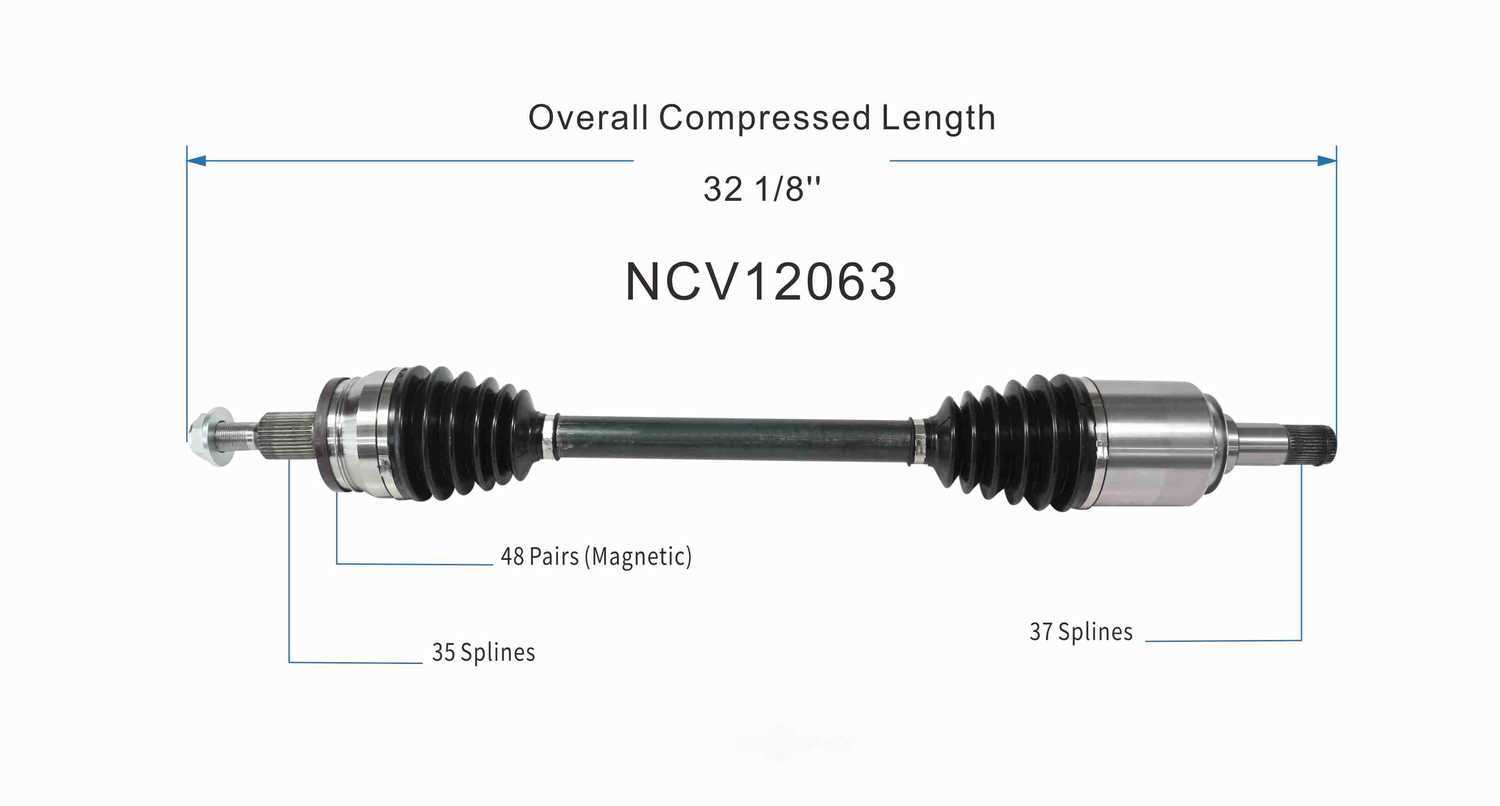 GSP NORTH AMERICA INC. - New CV Axle (Rear) - AD8 NCV12063