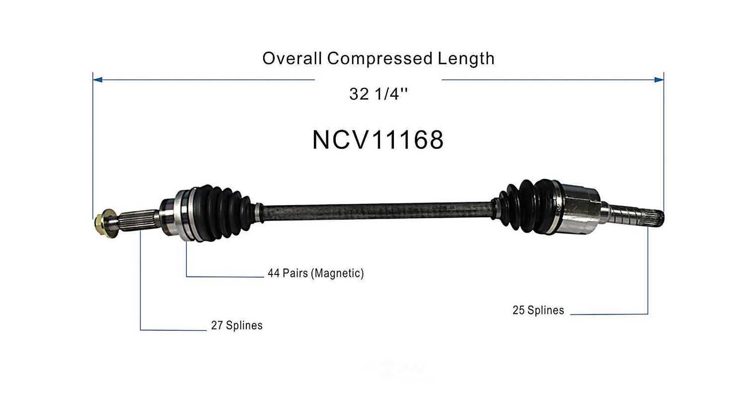GSP NORTH AMERICA INC. - New CV Axle (Rear) - AD8 NCV11168