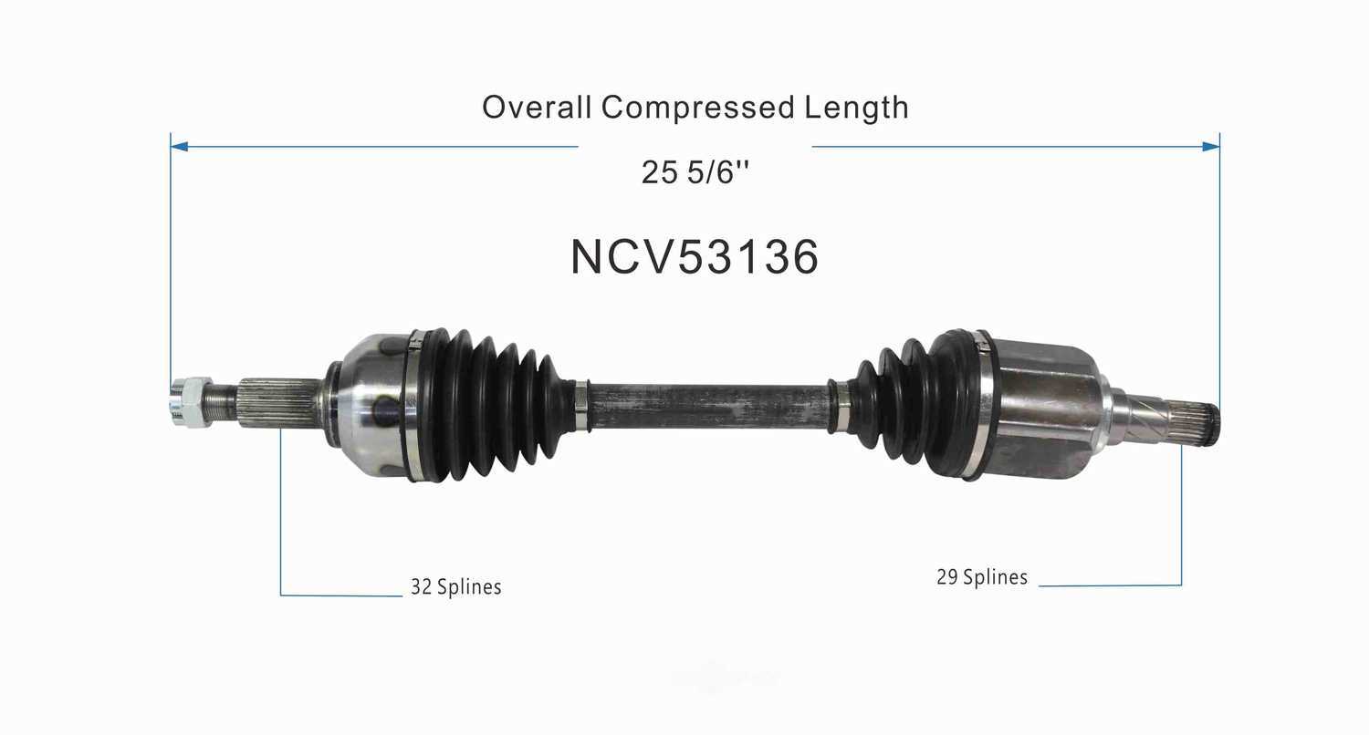 GSP NORTH AMERICA INC. - New CV Axle - AD8 NCV53136