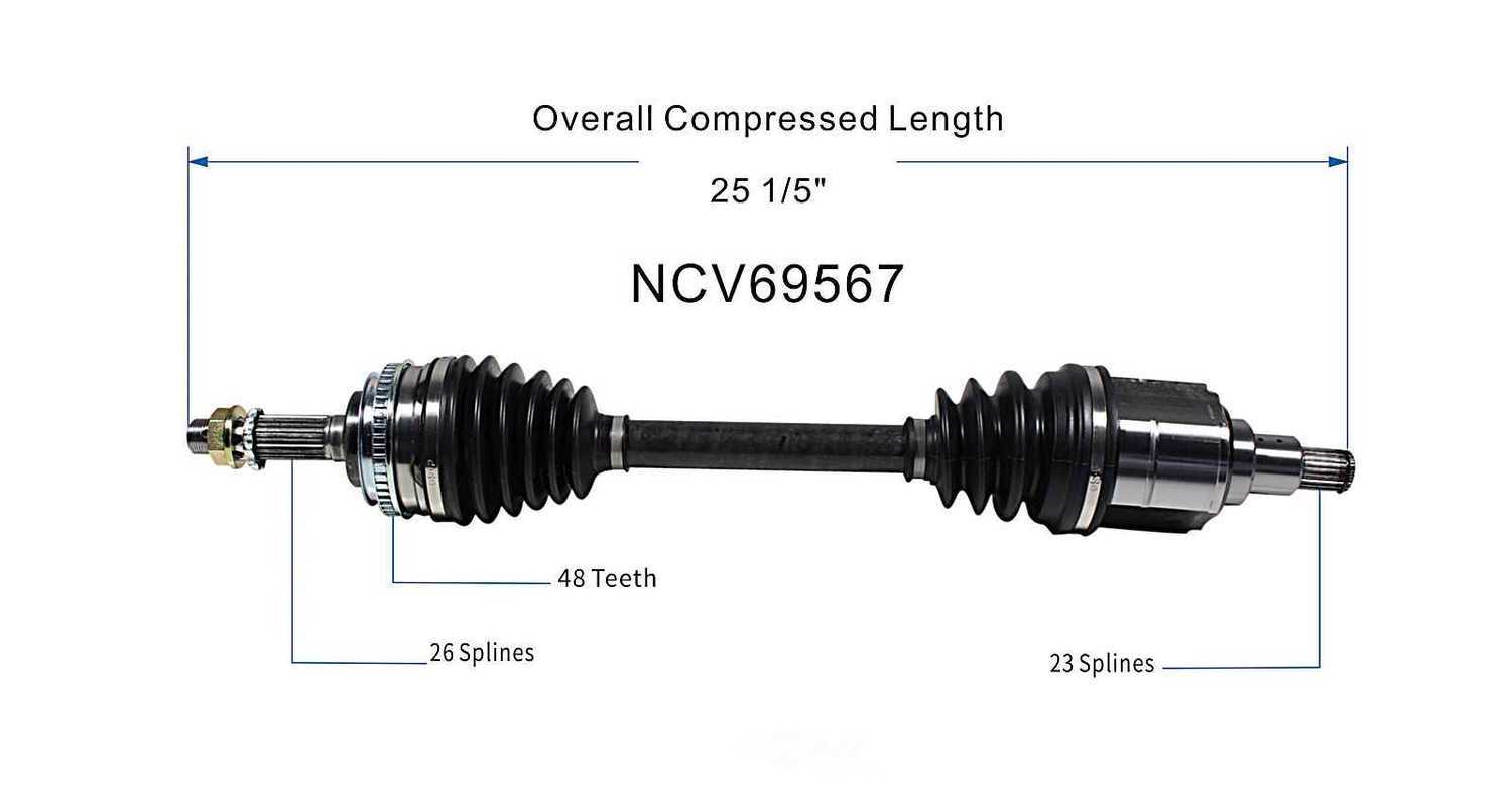 GSP NORTH AMERICA INC. - New CV Axle - AD8 NCV69567