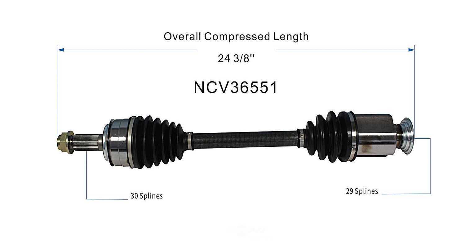 GSP NORTH AMERICA INC. - New CV Axle - AD8 NCV36551