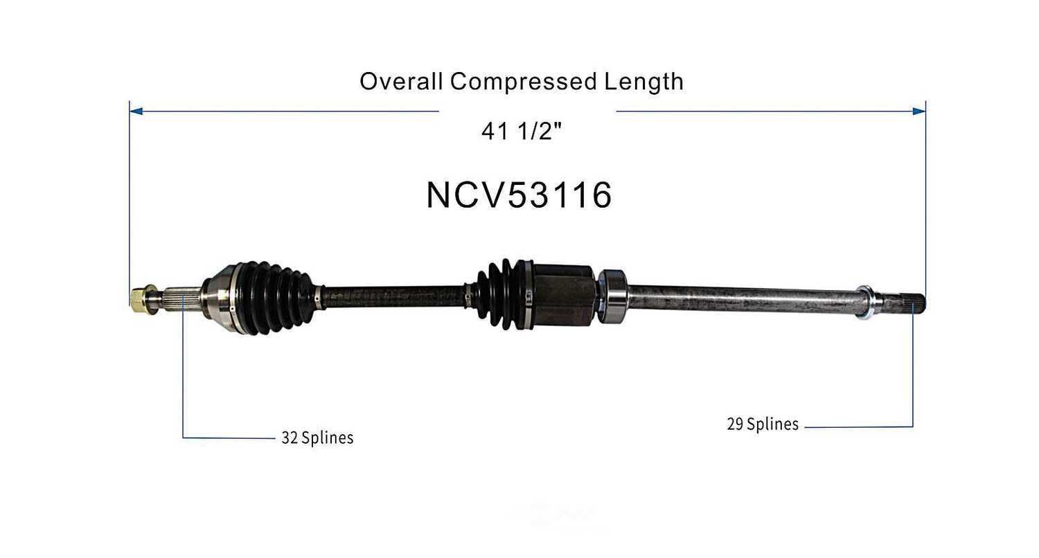 GSP NORTH AMERICA INC. - New CV Axle - AD8 NCV53116