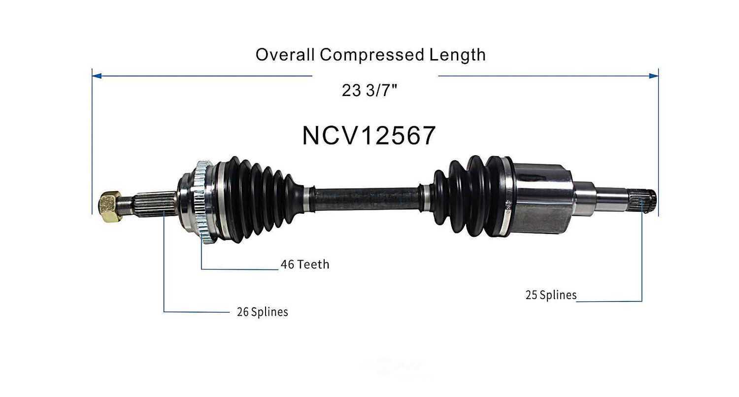 GSP NORTH AMERICA INC. - New CV Axle - AD8 NCV12567