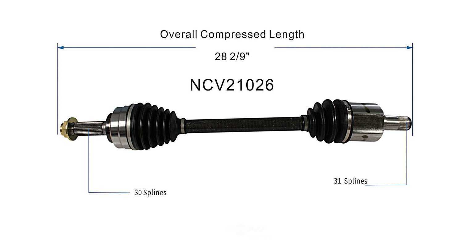 GSP NORTH AMERICA INC. - New CV Axle - AD8 NCV21026