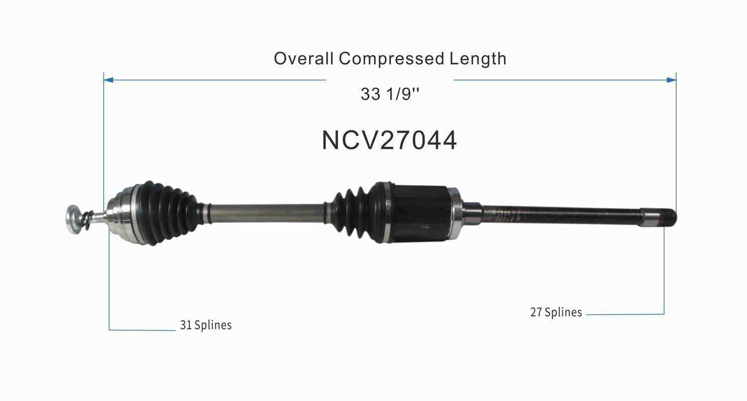 GSP NORTH AMERICA INC. - New CV Axle (Front Right) - AD8 NCV27044