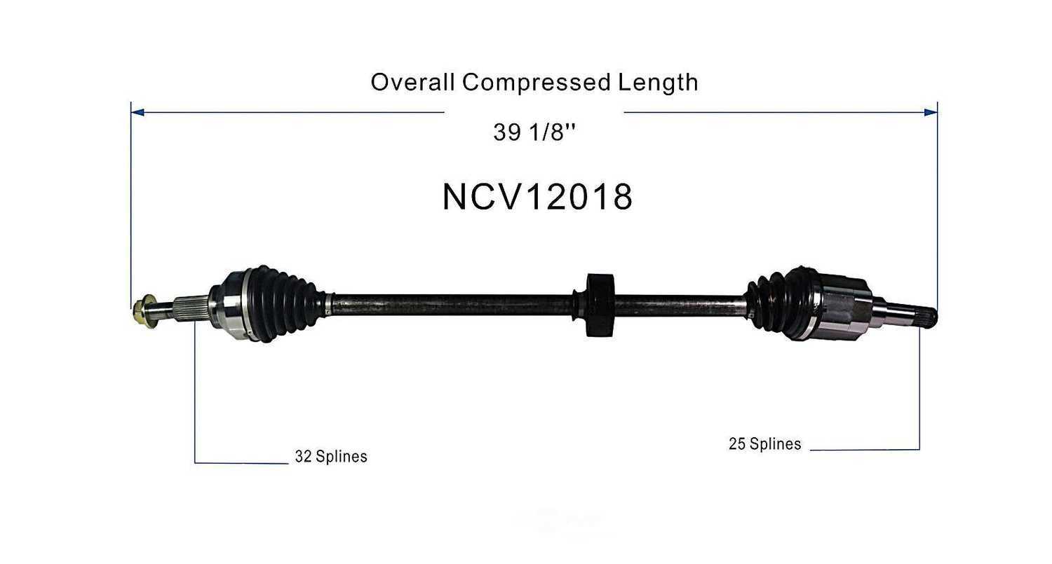 GSP NORTH AMERICA INC. - New CV Axle - AD8 NCV12018
