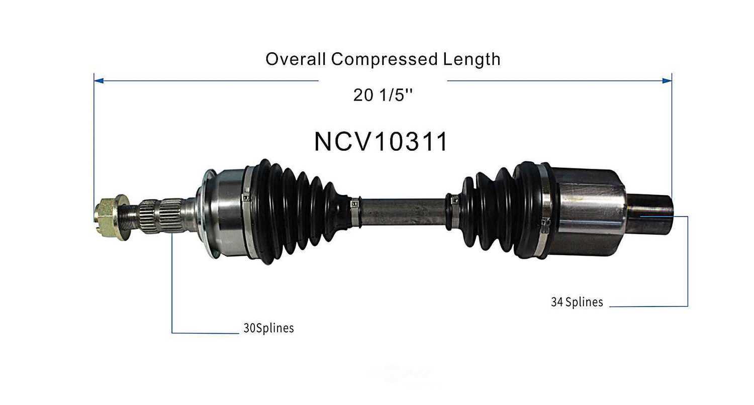 GSP NORTH AMERICA INC. - New CV Axle - AD8 NCV10311