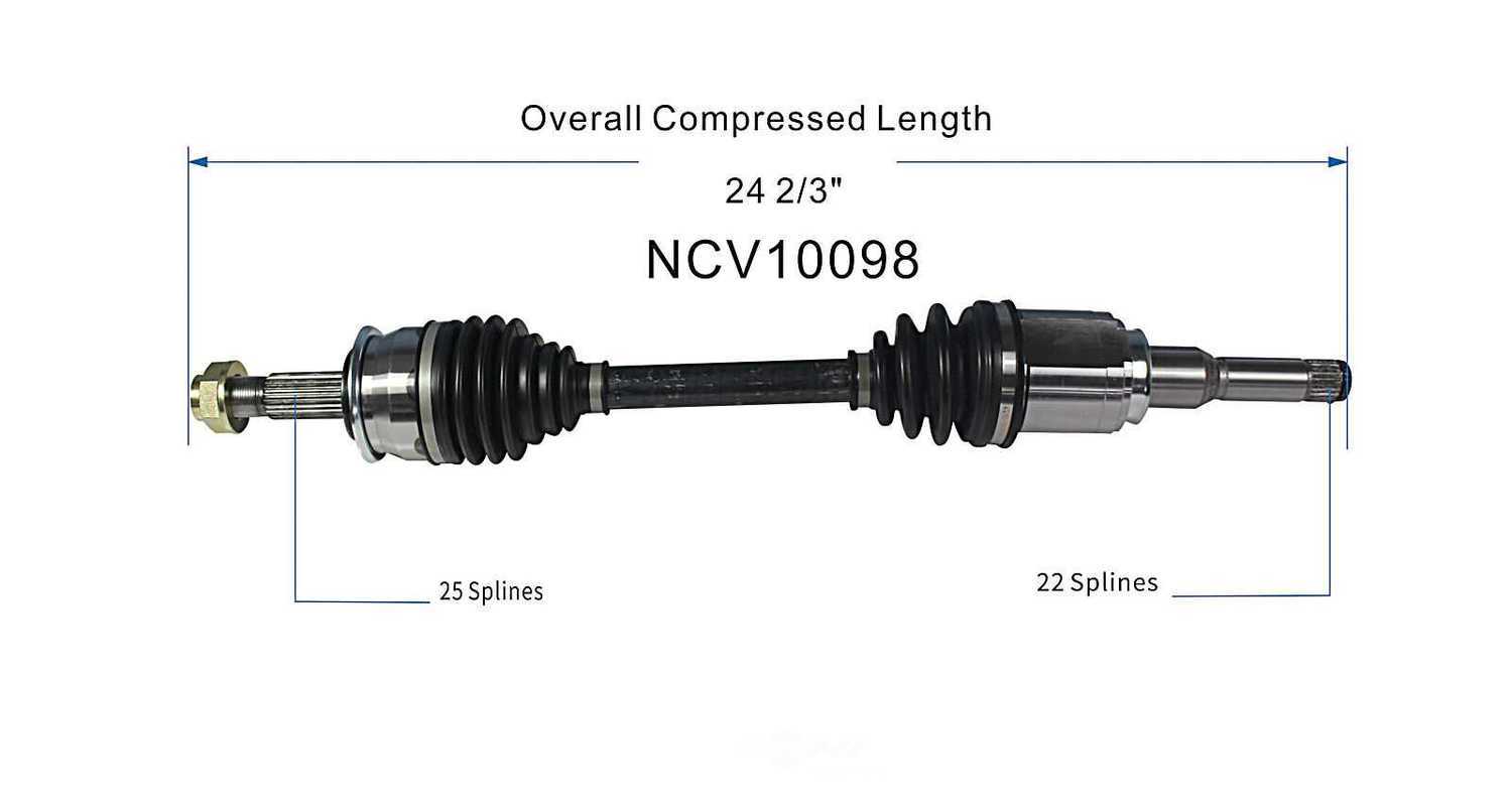 GSP NORTH AMERICA INC. - New CV Axle - AD8 NCV10098