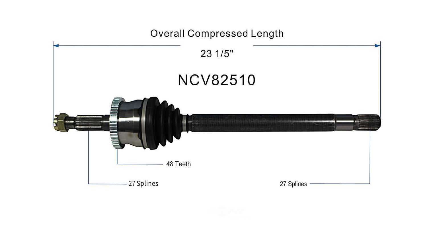 GSP NORTH AMERICA INC. - New CV Axle - AD8 NCV82510