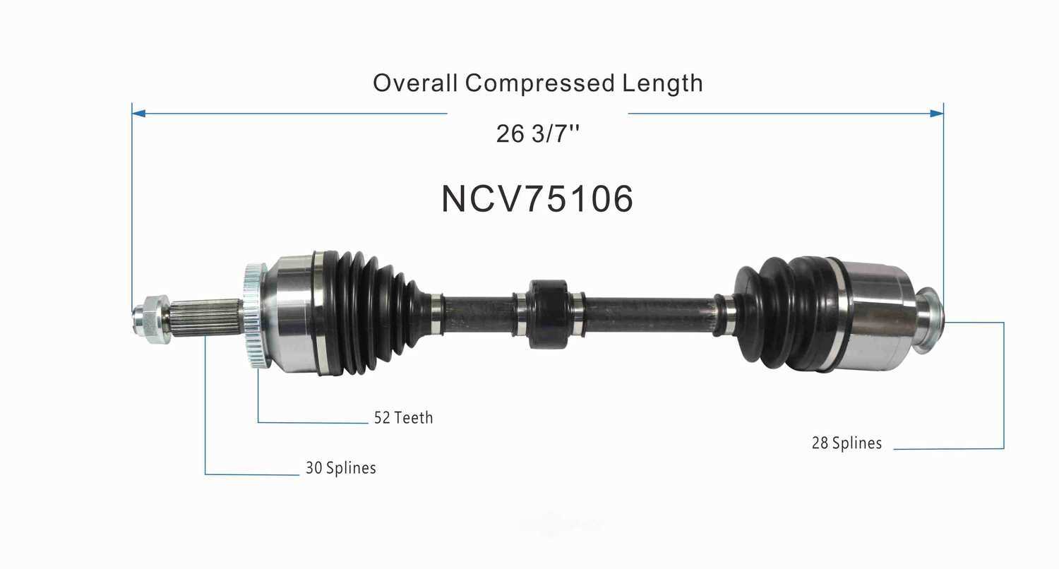 GSP NORTH AMERICA INC. - New CV Axle - AD8 NCV75106