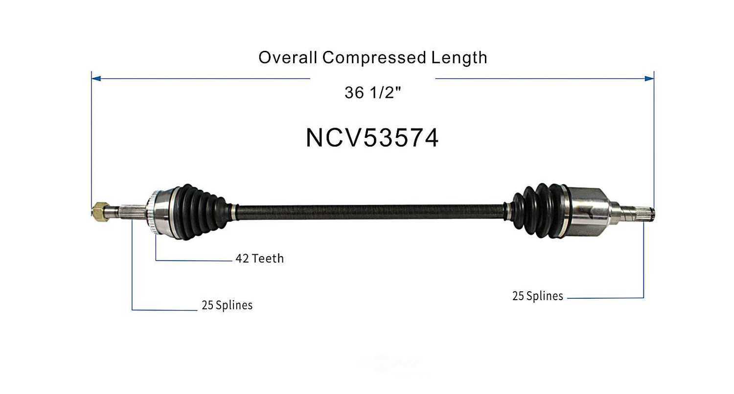 GSP NORTH AMERICA INC. - New CV Axle - AD8 NCV53574