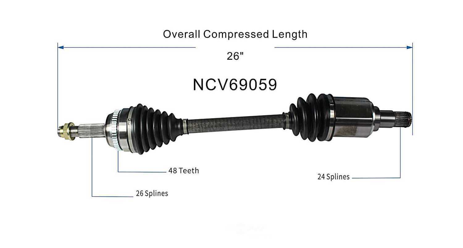 GSP NORTH AMERICA INC. - New CV Axle - AD8 NCV69059