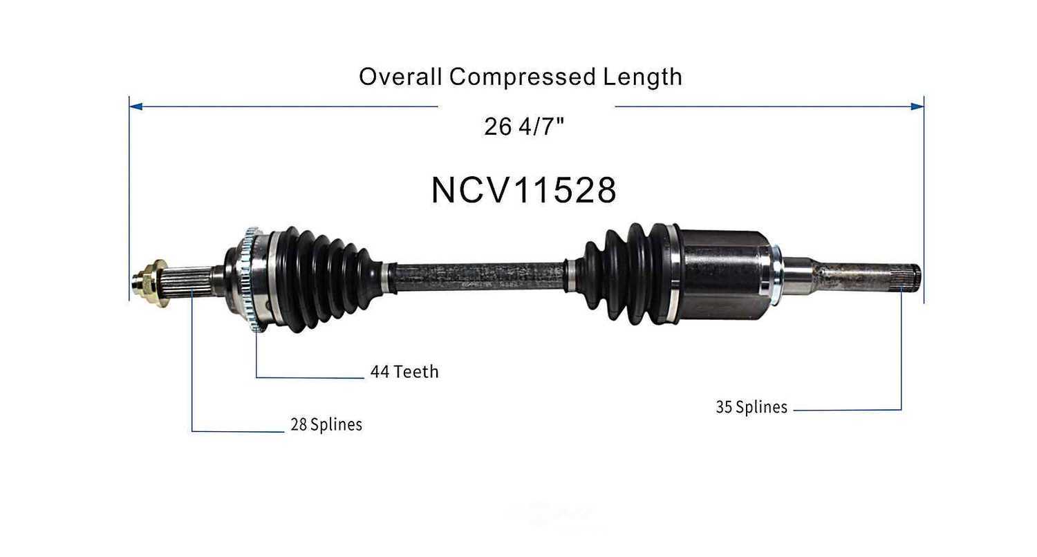 GSP NORTH AMERICA INC. - New CV Axle - AD8 NCV11528