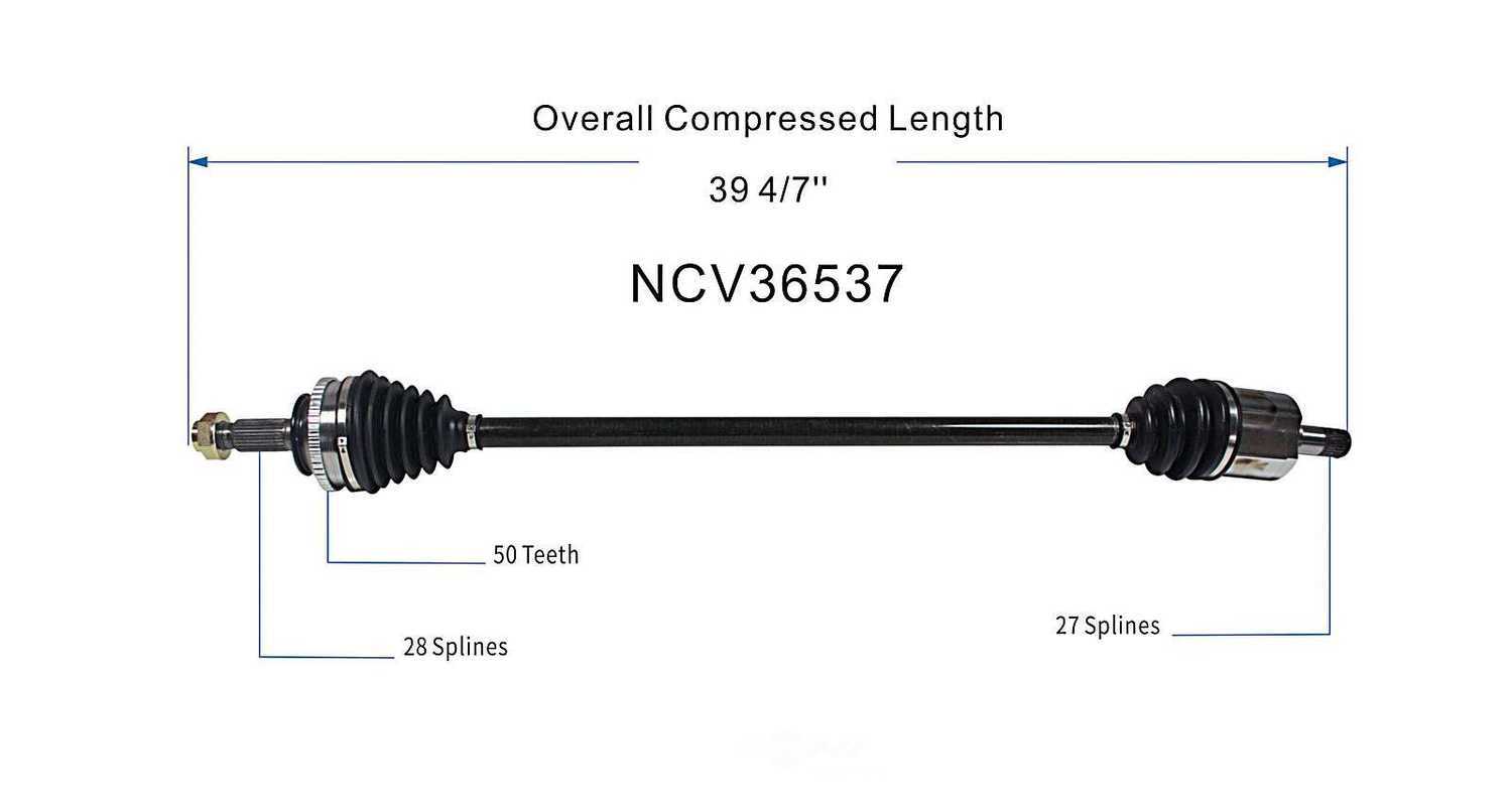 GSP NORTH AMERICA INC. - New CV Axle - AD8 NCV36537