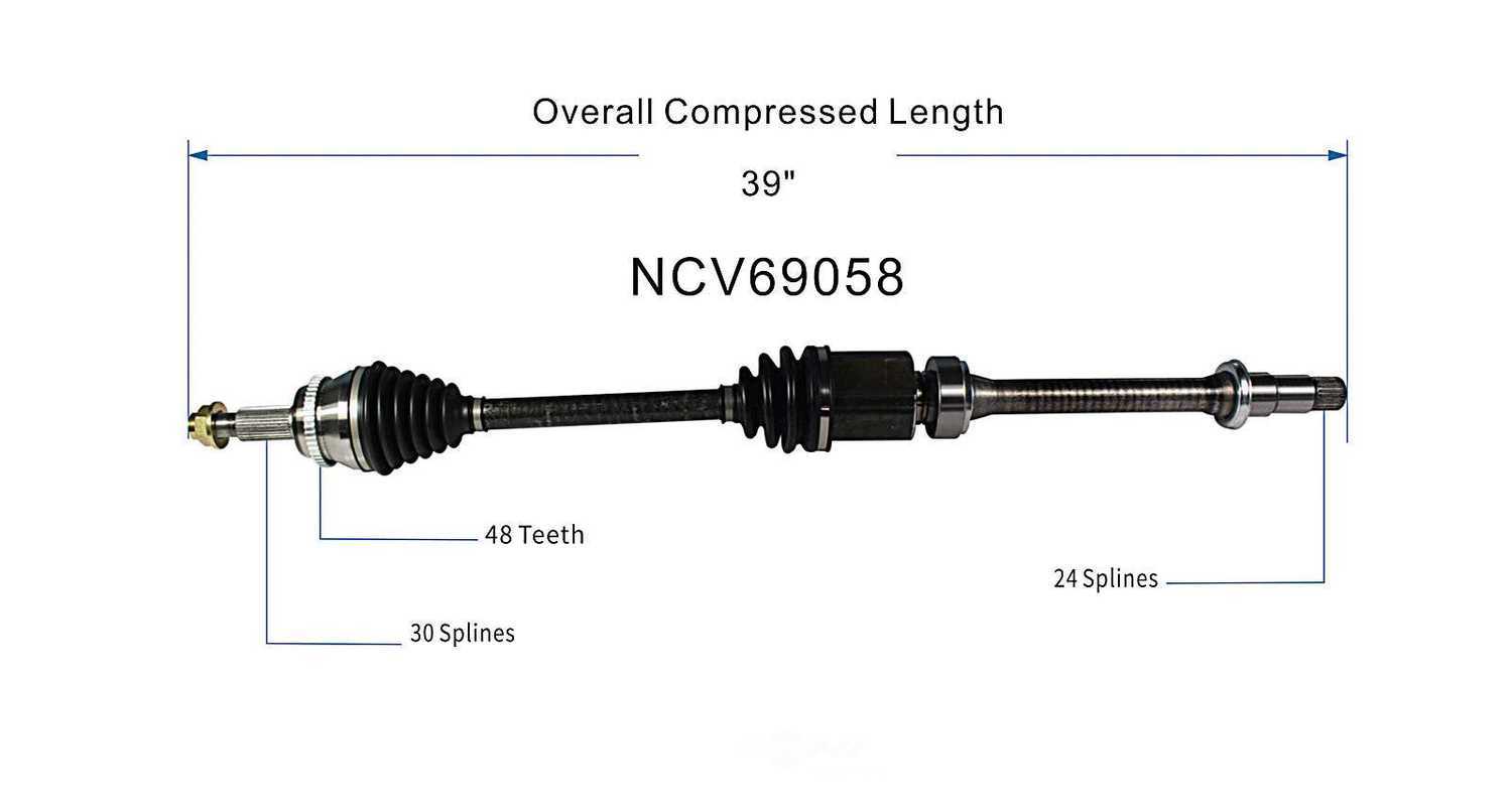 GSP NORTH AMERICA INC. - New CV Axle - AD8 NCV69058