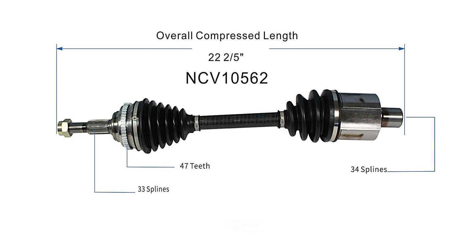 GSP NORTH AMERICA INC. - New CV Axle - AD8 NCV10562