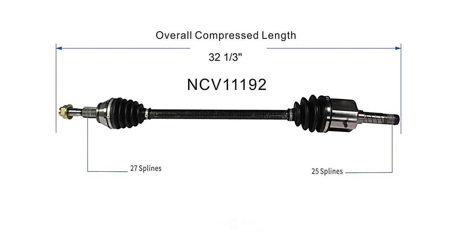 GSP NORTH AMERICA INC. - New CV Axle - AD8 NCV11192