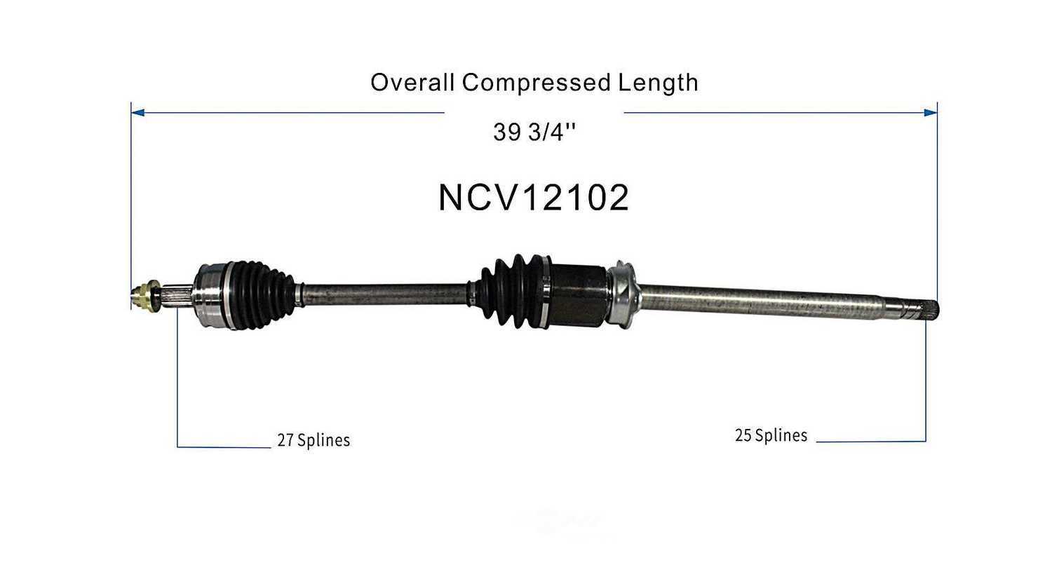 GSP NORTH AMERICA INC. - New CV Axle - AD8 NCV12102