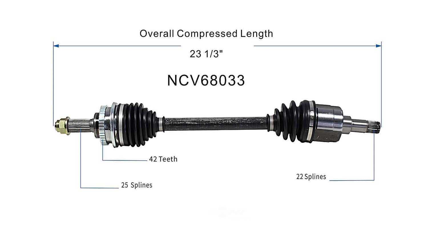 GSP NORTH AMERICA INC. - New CV Axle (Front Left) - AD8 NCV68033