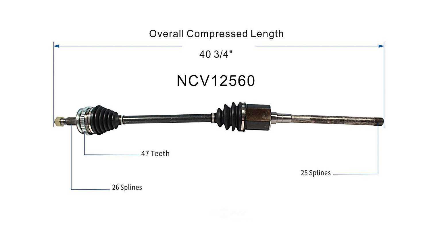 GSP NORTH AMERICA INC. - New CV Axle - AD8 NCV12560
