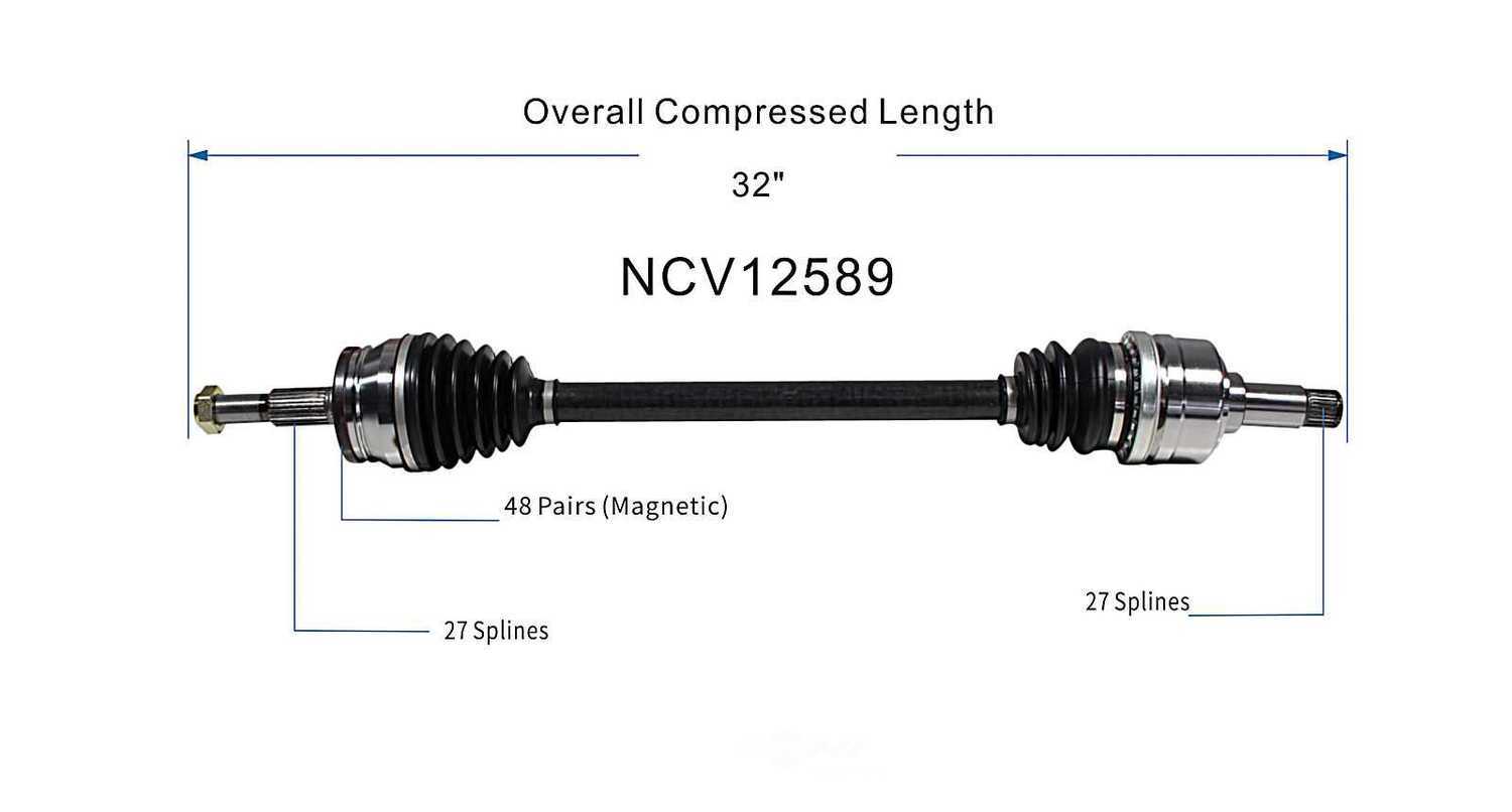 GSP NORTH AMERICA INC. - New CV Axle - AD8 NCV12589
