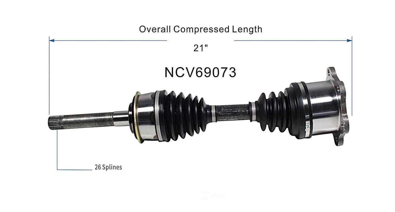 GSP NORTH AMERICA INC. - New CV Axle ( Without ABS Brakes, With ABS Brakes, Front) - AD8 NCV69073