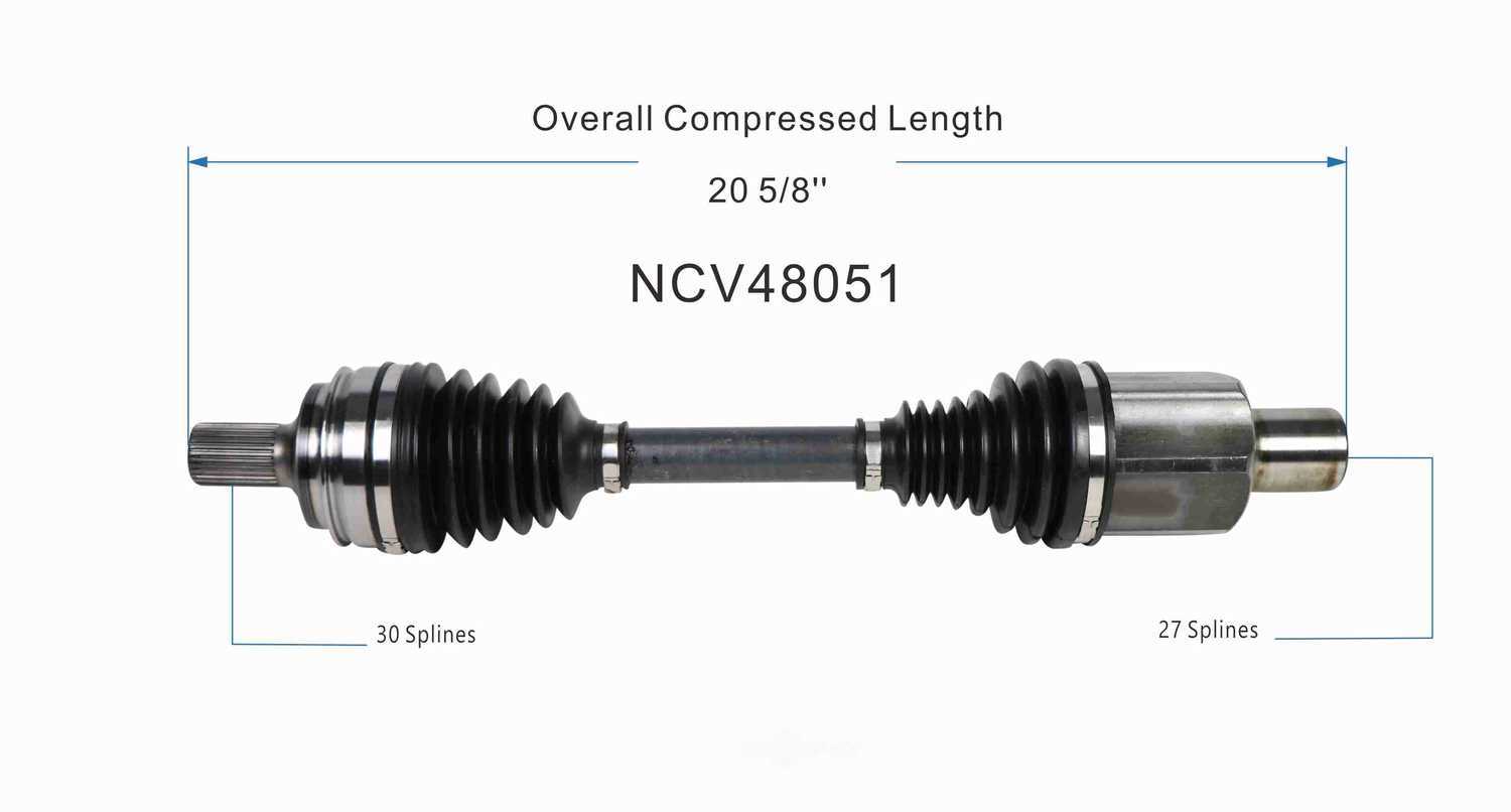 GSP NORTH AMERICA INC. - New CV Axle (Front Left) - AD8 NCV48051