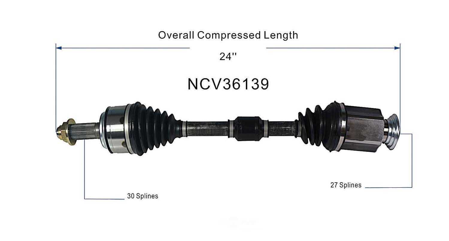 GSP NORTH AMERICA INC. - New CV Axle - AD8 NCV36139